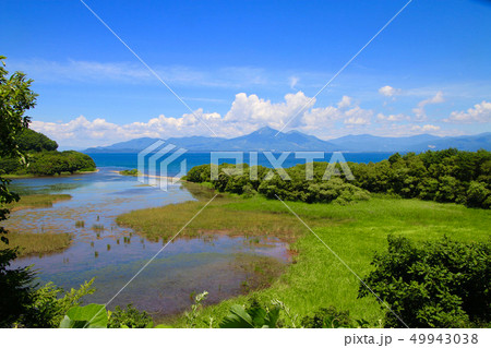 夏の猪苗代湖と磐梯山（郡山市・湖南町） 49943038
