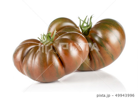 Fresh dark tomato primora isolated on white Fresh dark tomato primora isolated on white 49943996