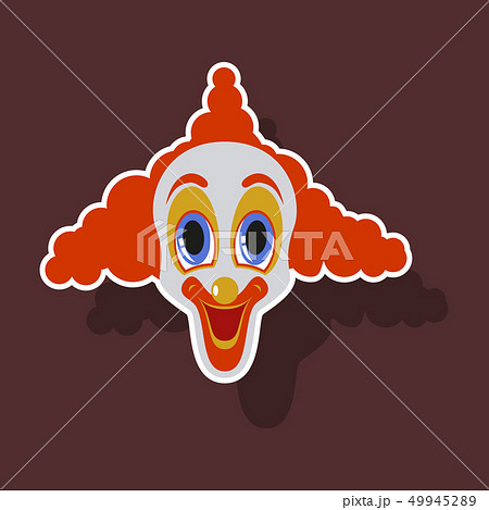 realistic paper sticker on theme humor cheerful clown realistic paper sticker on theme humor cheerful clown 49945289