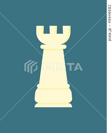 Chess Bishop or Simple Rook White Figure Isolated Chess Bishop or Simple Rook White Figure Isolated 49946682