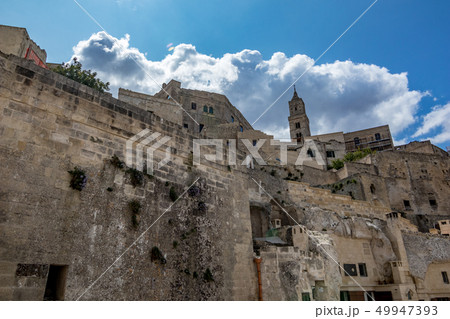 Sunny summer day street view of Matera, Italy 49947393