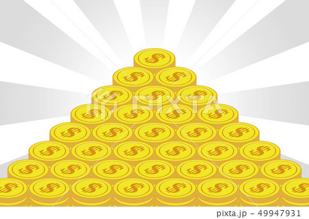 お金儲け,お宝,宝くじ,当選,金貨,金融ビジネスイメーシ,通貨,放射,集中線,ドル,米国,為替取引, 49947931