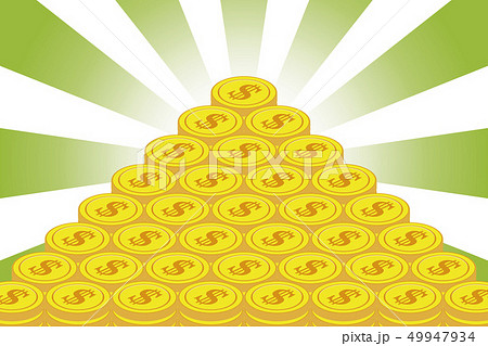 お金儲け,お宝,宝くじ,当選,金貨,金融ビジネスイメーシ,通貨,放射,集中線,ドル,米国,為替取引, 49947934