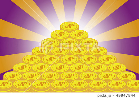 お金儲け お宝 宝くじ 当選 金貨 金融ビジネスイメーシ 通貨 放射 集中線 ドル 米国 為替取引 のイラスト素材 49947944 Pixta