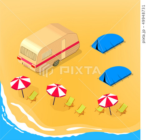 Camping at the seashore Camping at the seashore 49948731