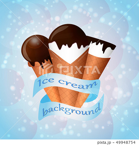 Colorful brochure with ice cream. Vector template. 49948754