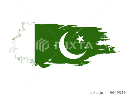 Grunge brush stroke with Pakistan national flag. Grunge brush stroke with Pakistan national flag. 49949356