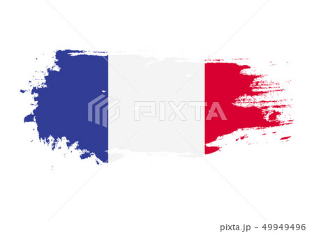 Grunge brush stroke with France national flag. 49949496