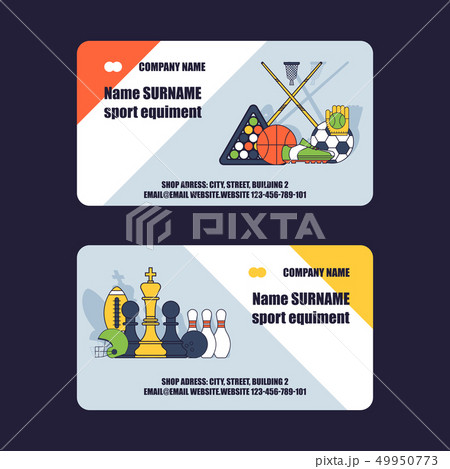Sport pattern vector business card sportive baseball basketball soccer game illustration background 49950773