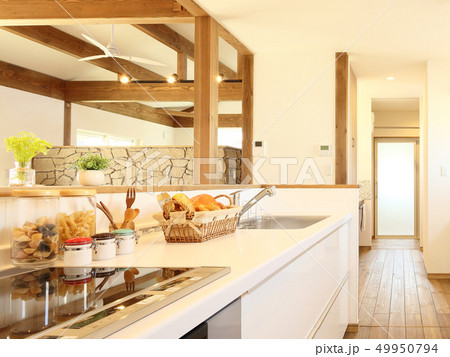 ペット同居型デザイナーズ住宅のお洒落なキッチン ペット同居型デザイナーズ住宅のお洒落なキッチン 49950794