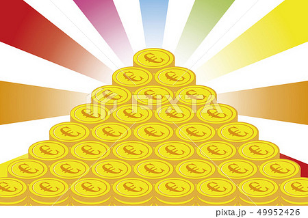 お金儲け,ヨーロッパ通貨,お宝,金貨,金融ビジネスイメーシ,放射,集中線,コイン,ユーロ,欧州,為替 49952426
