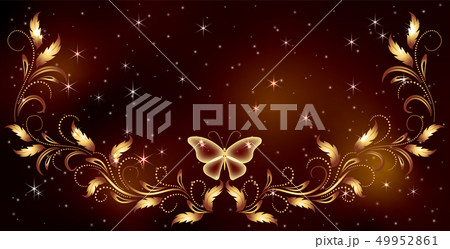 Stellar space background with magical butterflies 49952861