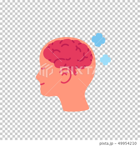 Mental health. Brain with positive thinking icon 49954210