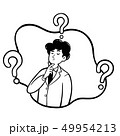 Businessman is thinking vector hand drawn style 49954213