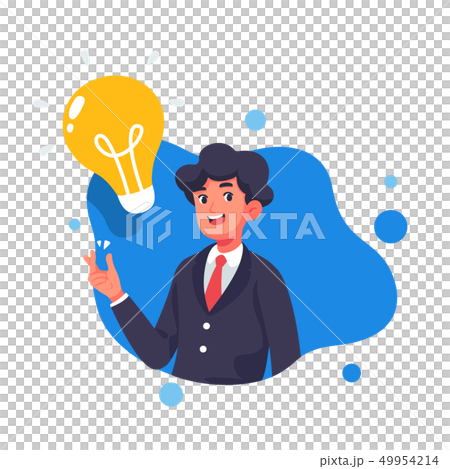 Businessman has an idea with creative vector Businessman has an idea with creative vector 49954214