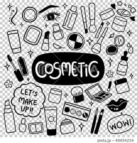 Cosmetic hand drawn doodles vector 49954254