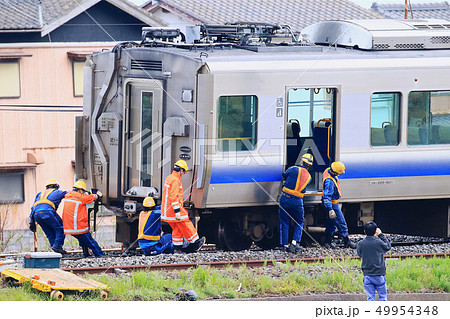 JR Train Derailment Japan 2019西日本紀勢線御坊駅列車脱線事故現場4 JR Train Derailment Japan 2019西日本紀勢線御坊駅列車脱線事故現場4 49954348