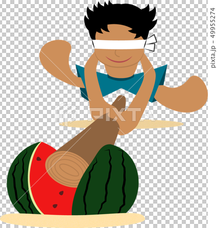 スイカ割を楽しむ男の子 49955274