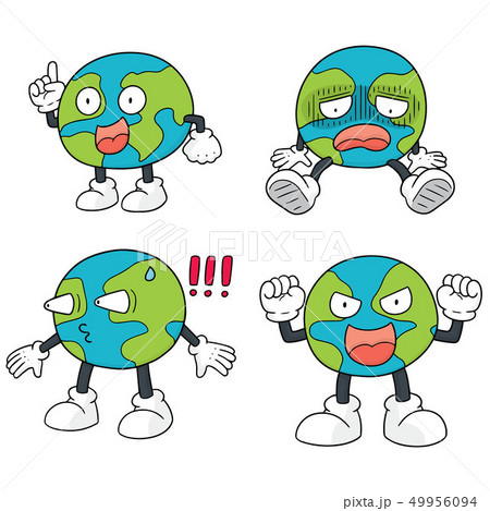 vector set of cartoon earth 49956094