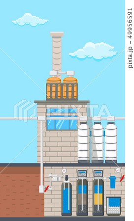 Water Treatment System Vector Color Illustration 49956591