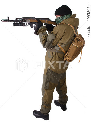 pro-Russian militiaman with kalashnikov ak-47 pro-Russian militiaman with kalashnikov ak-47 49958484