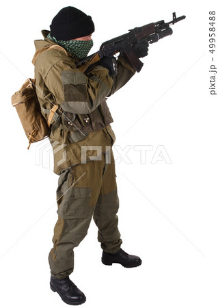 pro-Russian militiaman with kalashnikov ak-47 pro-Russian militiaman with kalashnikov ak-47 49958488