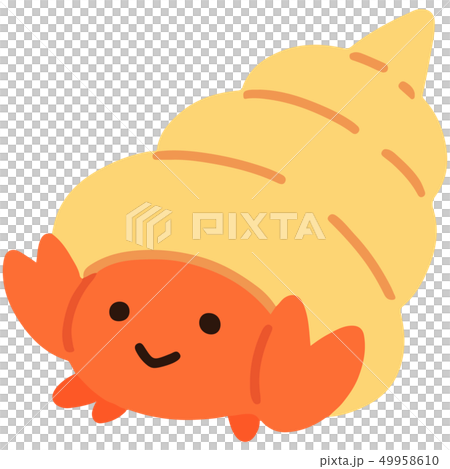 沒有輪廓的簡單可愛的橙色Yadokari插圖 沒有輪廓的簡單可愛的橙色Yadokari插圖 49958610