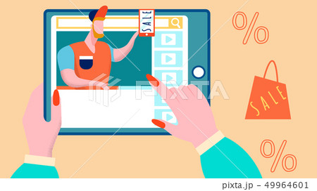 Internet Shopping, Online Sell out Illustration 49964601