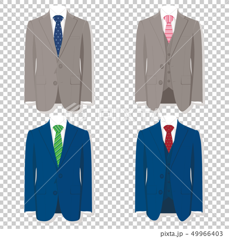 Suit jacket tie gray blue - Stock Illustration [49966403] - PIXTA