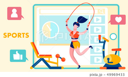 Healthy Lifestyle, Fitness Blog Flat Illustration 49969433