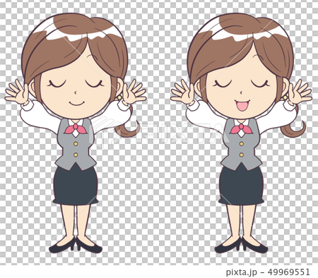 女商人少婦舒展放鬆的製服全長 女商人少婦舒展放鬆的製服全長 49969551