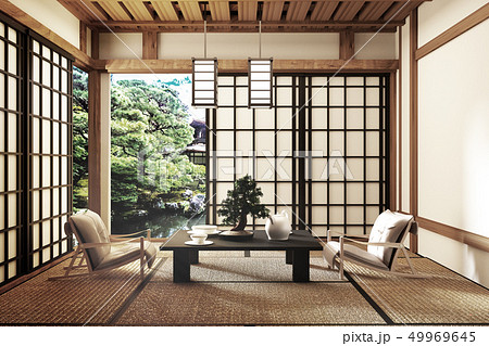Mock up - modern living room, Japanese style 49969645
