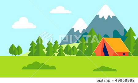 Camping Outdoor Recreation Flat Color Illustration 49969998