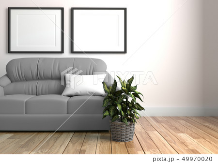 Room with sofa and white wall Room with sofa and white wall 49970020