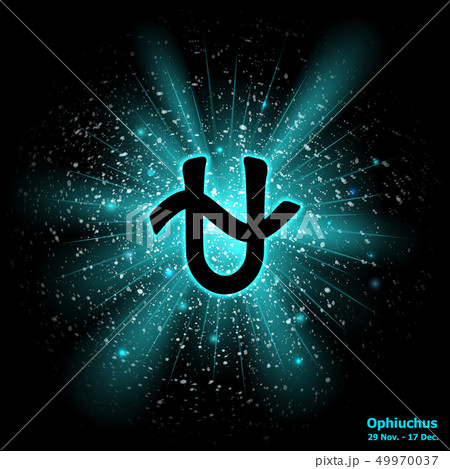 Zodiac sign Ophiuchus on cosmic explosion background. 49970037