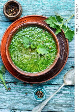 Green nettle soup 49970072