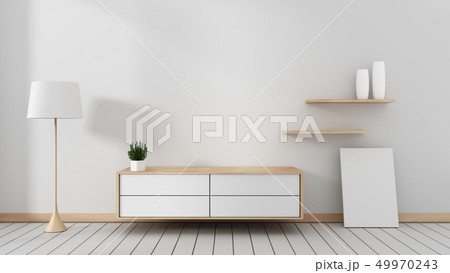 Smart Tv - blank black screen hanging on cabinet 49970243