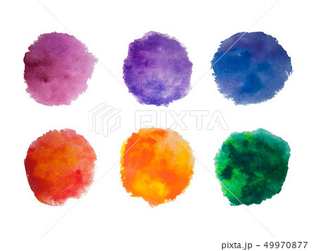 Rainbow colors watercolor paint stains vector backgrounds set 49970877
