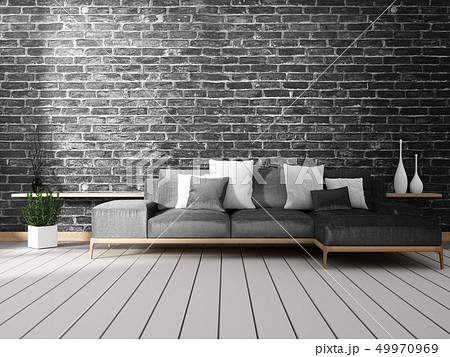 Loft Style Interior Design. 3D Rendering  49970969