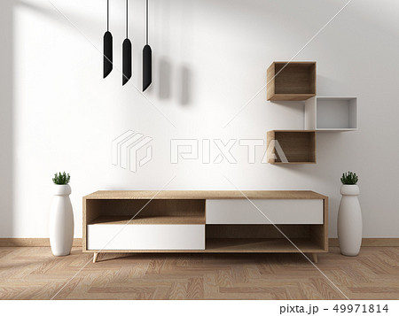 Tv cabinet in modern empty room Japanese Tv cabinet in modern empty room Japanese 49971814