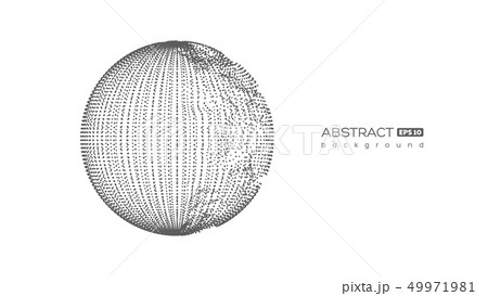 Abstract globe sphere with destroyed effect. Abstract globe sphere with destroyed effect. 49971981