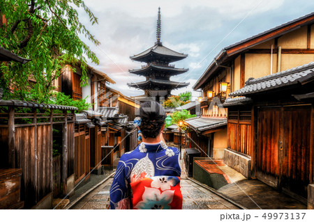 Traveler in Higashiyama District, Kyoto, Japan Traveler in Higashiyama District, Kyoto, Japan 49973137