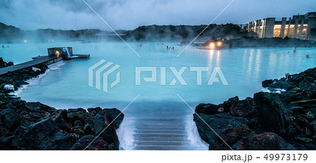 Geothermal Spa Blue Lagoon in Reykjavik, Iceland. Geothermal Spa Blue Lagoon in Reykjavik, Iceland. 49973179