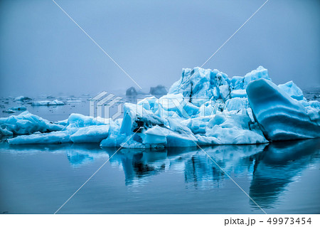 Icebergs in Jokulsarlon glacial lagoon in Iceland. 49973454