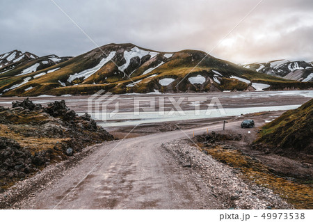 Road to Landmanalaugar on highlands of Iceland. Road to Landmanalaugar on highlands of Iceland. 49973538