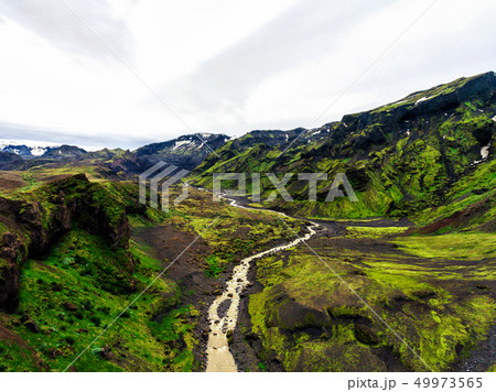 The landscape of Thorsmork in highland of Iceland. 49973565