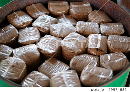 artificial substrate in bag for growing mushroom in farm 49974685