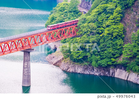 【静岡県】初夏の奥大井湖上駅と列車 49976043