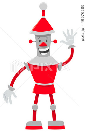 red robot cartoon comic character 49976289