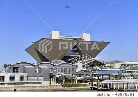 日本の東京都市景観　東京ビッグサイトや有明客船ターミナルなどを望む 49976591